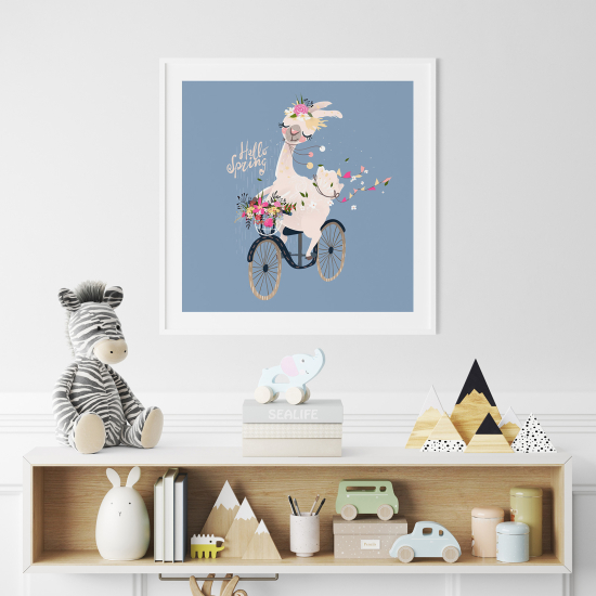Poster per Bambini - Lama Hello Spring
