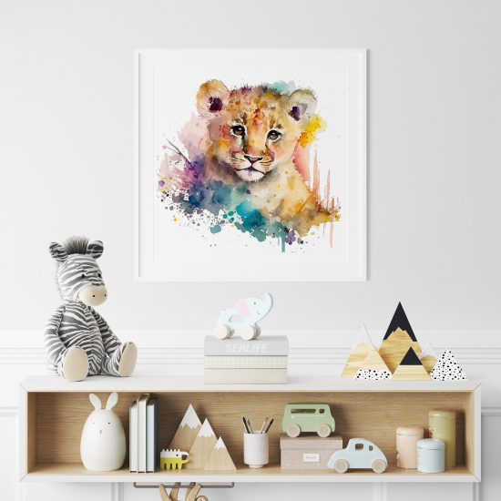 Poster per Bambini - Leone colorato