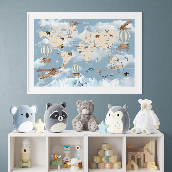 Poster per bambini - Mappa del Mondo