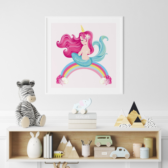 Poster per Bambini - Sirena Arcobaleno