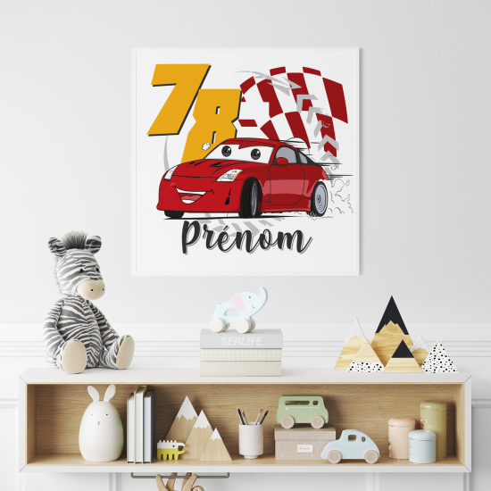 Poster personalizzato per bambini - Auto da corsa