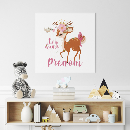 Poster personalizzato per bambini - Cerbiatto Sii la Regina