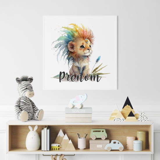 Poster personalizzato per bambini - Cucciolo di leone colorato