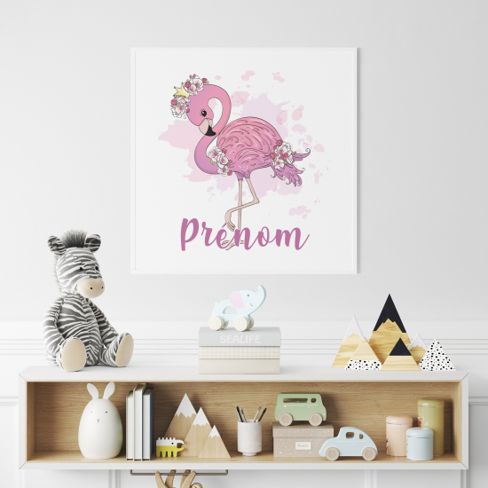 Poster personalizzato per bambini - Fenicottero Rosa