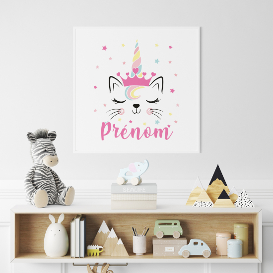 Poster personalizzato per bambini - Gattino Unicorno