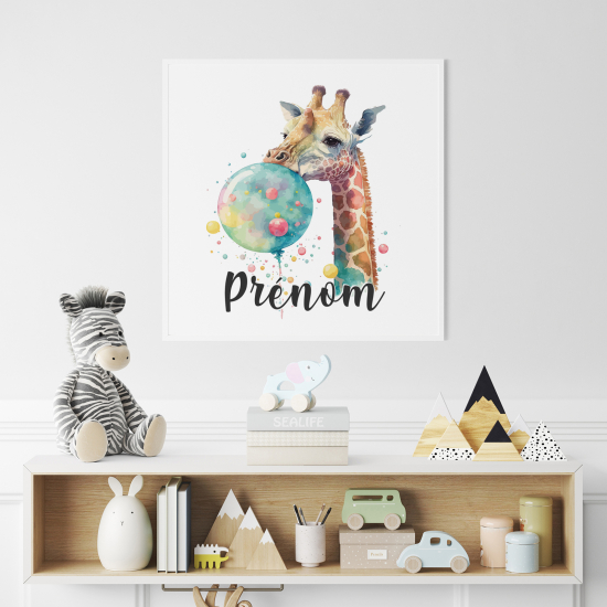 Poster personalizzato per bambini - Giraffa bolla