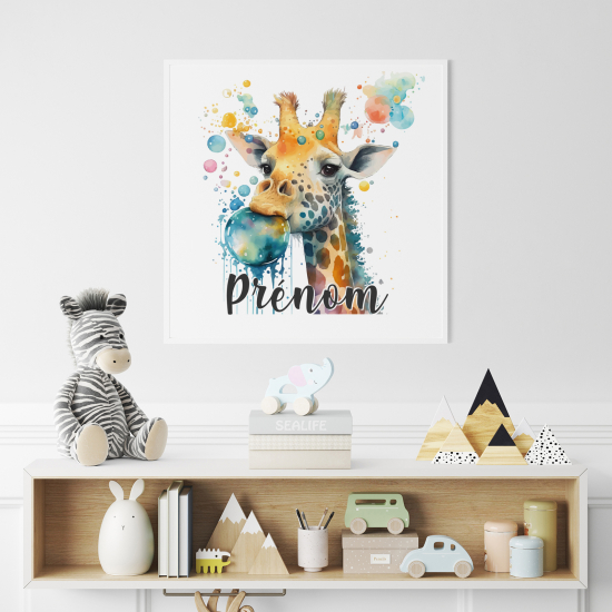 Poster personalizzato per bambini - Giraffa colorata