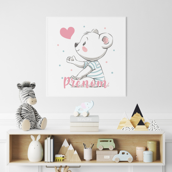 Poster personalizzato per bambini - Orsetto cuore