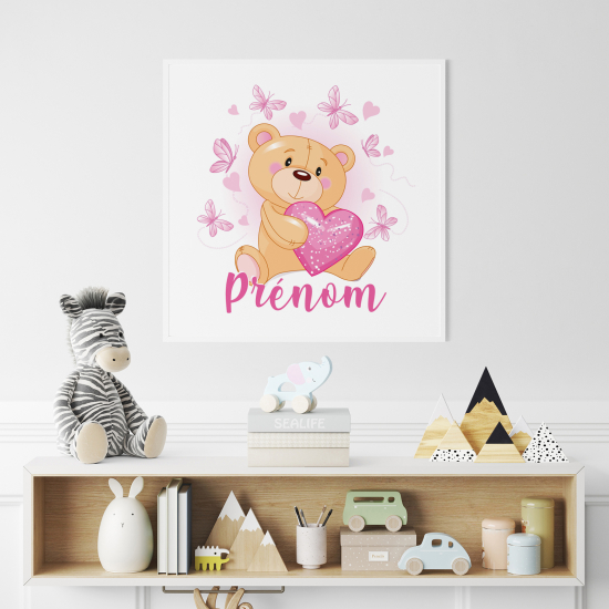 Poster personalizzato per bambini - Orsetto Cuore