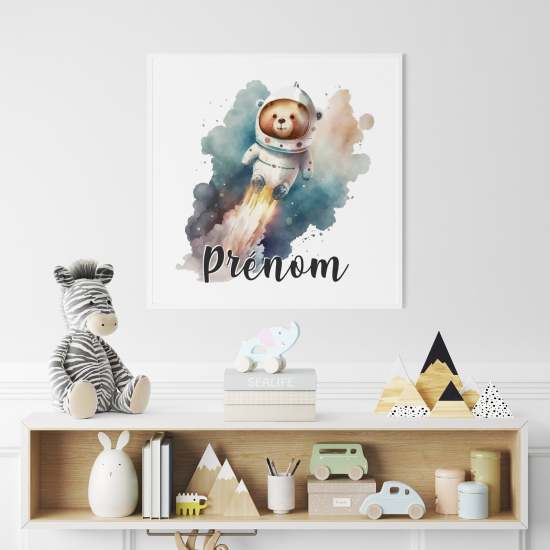 Poster personalizzato per bambini - Orso Astronauta
