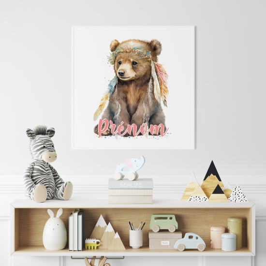 Poster personalizzato per bambini - Orso Indiano