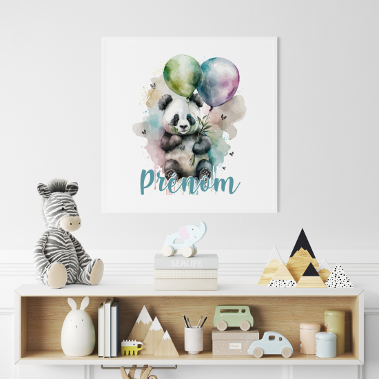 Poster personalizzato per bambini - Palloncini Panda