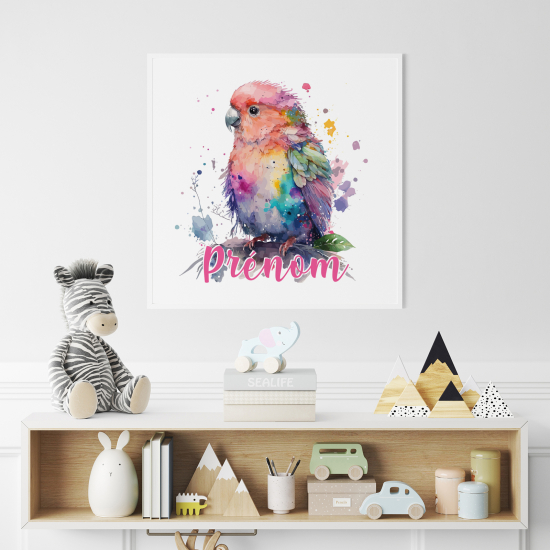 Poster personalizzato per bambini - Pappagallo colorato