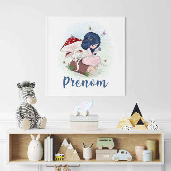 Poster personalizzato per bambini - Ragazza funghi