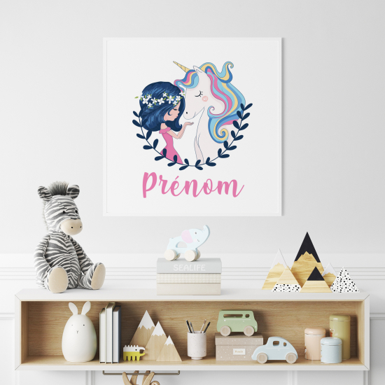 Poster personalizzato per bambini - Ragazza Unicorno
