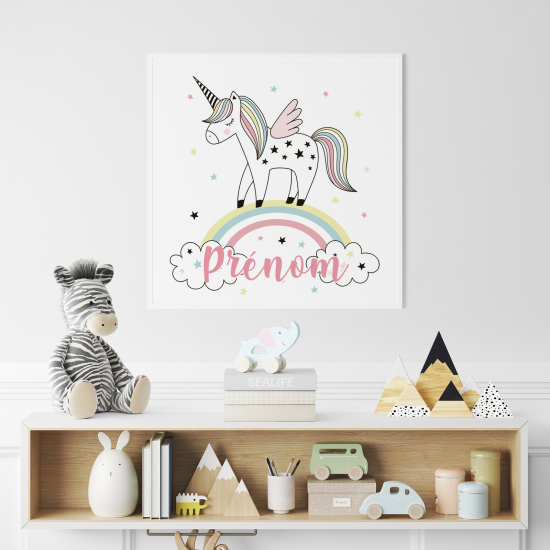 Poster personalizzato per bambini - Unicorno arcobaleno