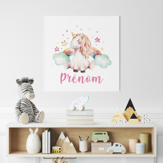 Poster personalizzato per bambini - Unicorno arcobaleno