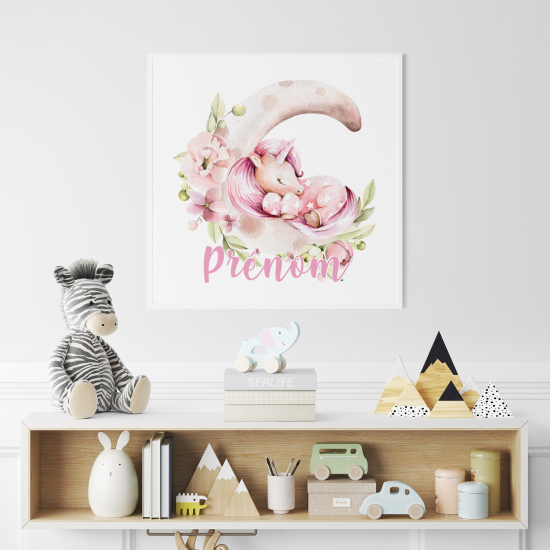 Poster personalizzato per bambini - Unicorno Luna