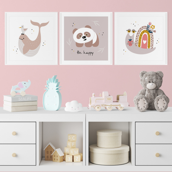 Set di 3 Poster per bambini - Animali