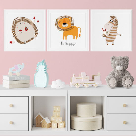 Set di 3 Poster per bambini - Animali