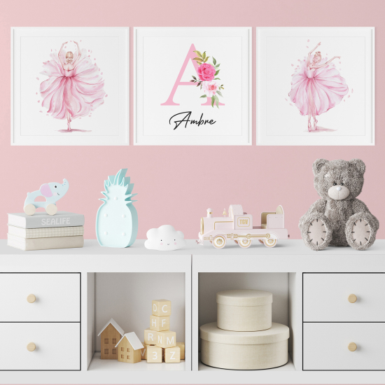 Set di 3 Poster personalizzato per bambini - Ballerine