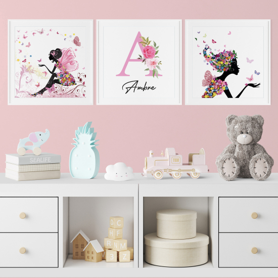Set di 3 Poster personalizzato per bambini - Fate