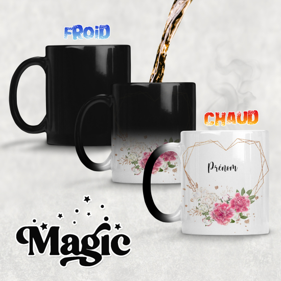 Tazza magica personalizzata - Cuore di fiori
