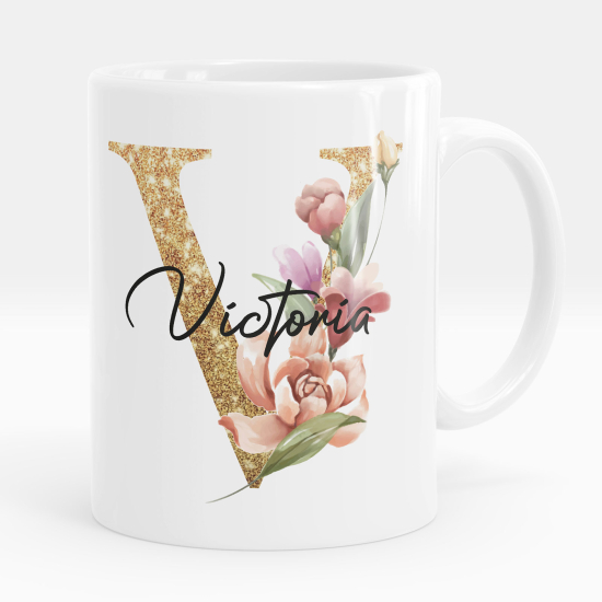 Tazza / Mug monogram personalizzata - Lettera V
