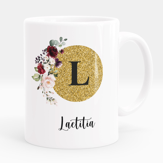 Tazza / Mug personalizzata - Lettera fiori