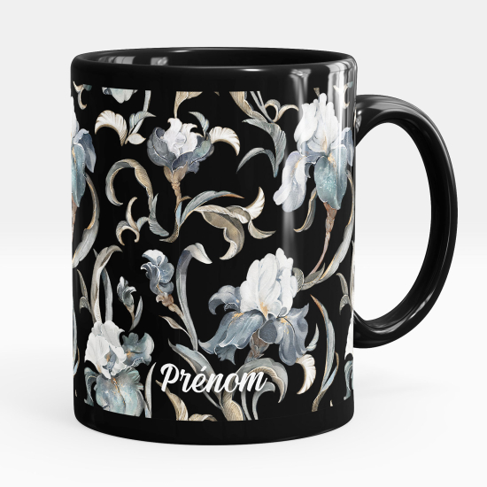 Tazza / Mug personalizzata Nero integrale - Fiori