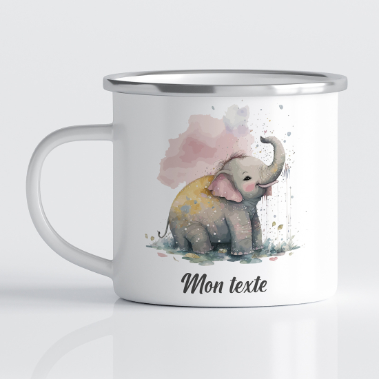 tazza smaltata personalizzata per Bambini - Elefante