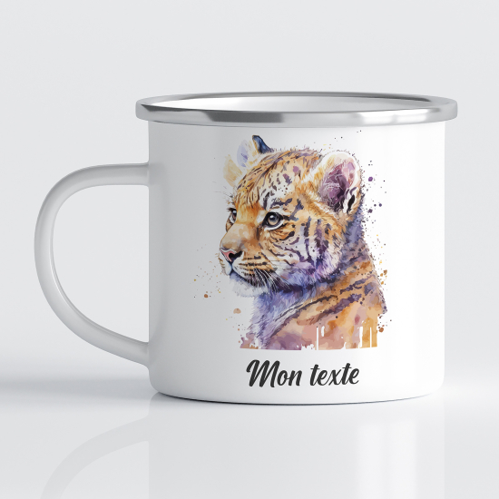 tazza smaltata personalizzata per Bambini - Tigre