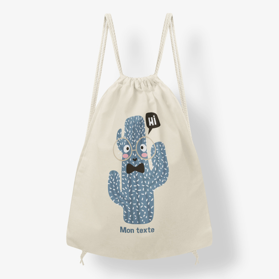 Zaino personalizzato con coulisse - Cactus blu