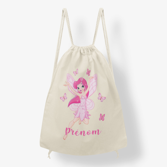 Zaino personalizzato con coulisse - Fata farfalla