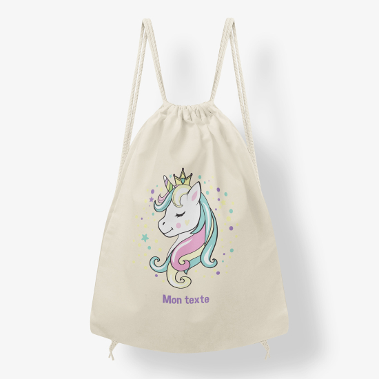 Zaino personalizzato con coulisse - Piccolo unicorno