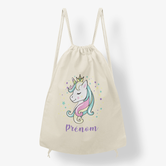 Zaino personalizzato con coulisse - Piccolo unicorno