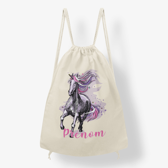 Zaino personalizzato con coulisse - Unicorno