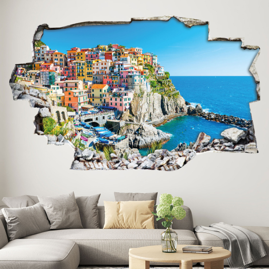 Adesivo murale effetto 3D - Cinque Terre