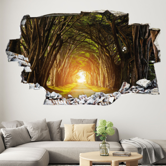 Adesivo murale effetto 3D - Sentiero nella Foresta