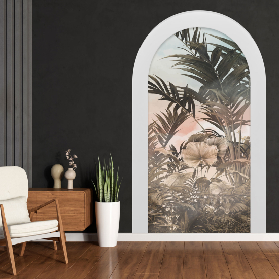 Adesivo Murale - Illusione ottica - Arco - Fiori