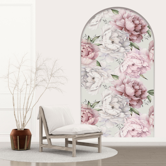 Adesivo Murale - Illusione ottica - Arco - Fiori