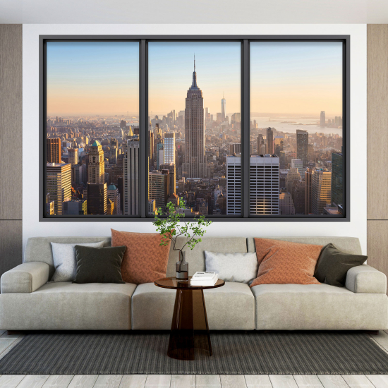 Adesivo Murale - Illusione ottica - Finestra - New York