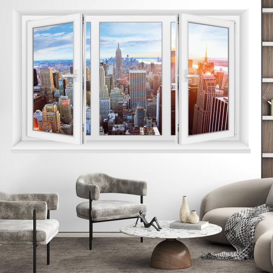 Adesivo Murale - Illusione ottica - Finestra - New York