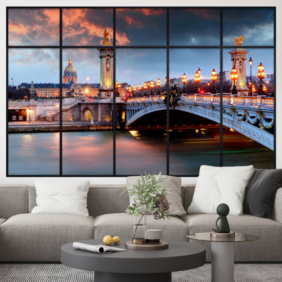 Adesivo Murale - Illusione ottica - Finestra - Parigi