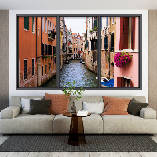 Adesivo Murale - Illusione ottica - Finestra - Venezia