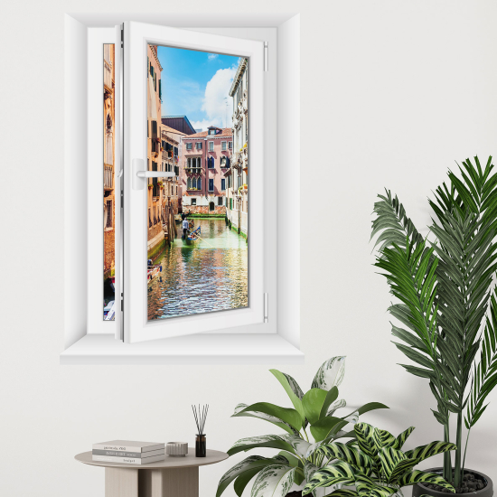 Adesivo Murale - Illusione ottica - Finestra - Vicolo