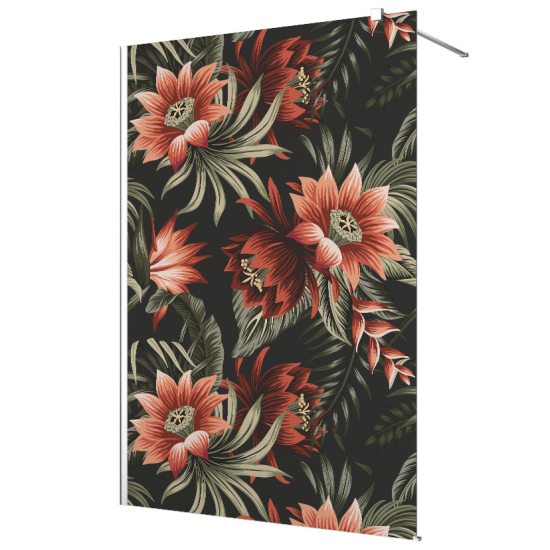 Pellicola sabbiato per Pareti Doccia - Fiori tropicali