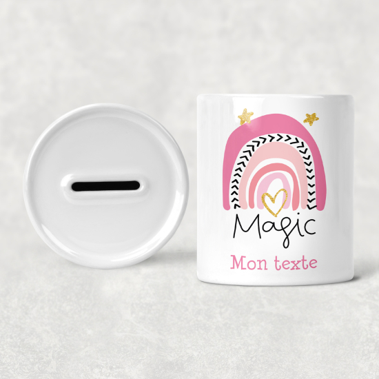 Salvadanaio per bambini personalizzato - Arcobaleno magico