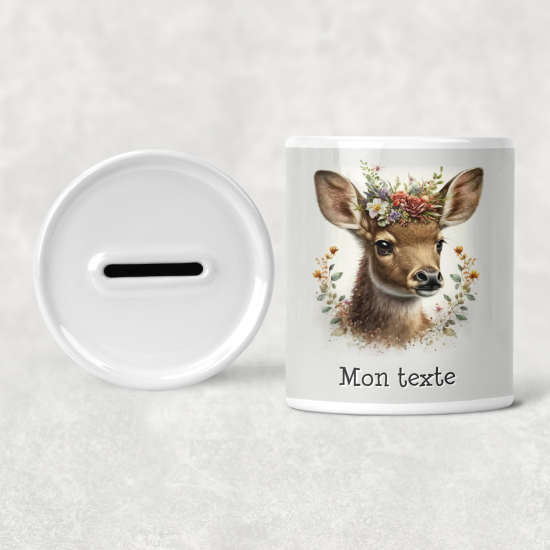 Salvadanaio per bambini personalizzato - Cerbiatto