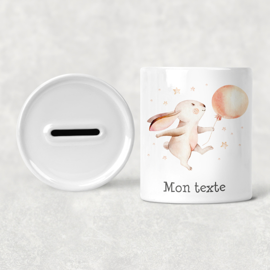 Salvadanaio per bambini personalizzato - Coniglio Palloncino